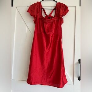 🆕 FREE PEOPLE Violet Visions Mini Dress / Scarlet Glow Combo